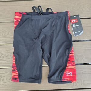 TYR Youth Boy's Durafast Lite Castaway Red/Black Blade Jammer Sz 24 NEW